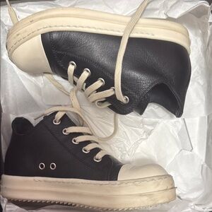 Rick Owens Kids Black and White Sneakers